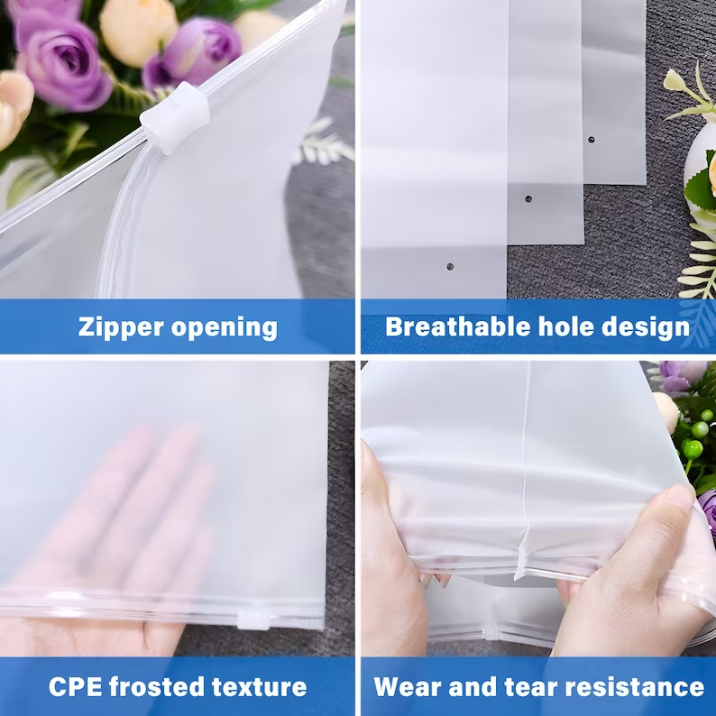 Custom Zipper Bags Frosted Zipper Plastic Bags Custom Logo For Clothing Packaging